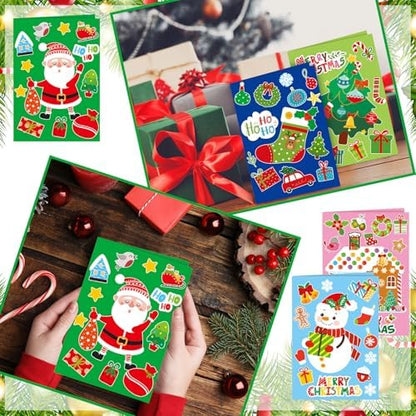 Fullhawl 48 Set Christmas Card Making Kits DIY with Stickers Envelopes - Image 6