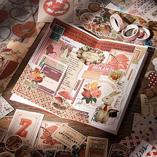 JOYCHOIC Vintage Scrapbook Supplies Aesthetic Journaling Kit, Scrapbook Papers Quote Stickers TN Notebook Large Collection for Bullet Junk Journal, Planner DIY Arts Craft Collage - Image 2