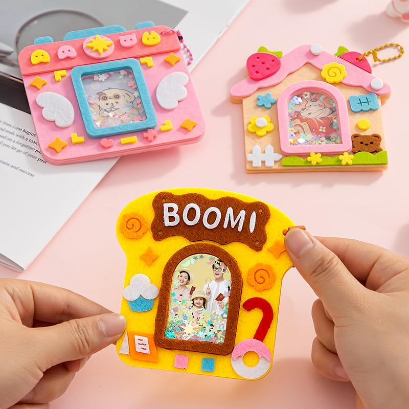 Oagminu 4Pcs DIY Shaker Photo Frame Kit for Kids, Photo Display, Cute Craft Set for Art & Craft Activities, Creative Gift for Boys & Girls (Photo) - Image 6