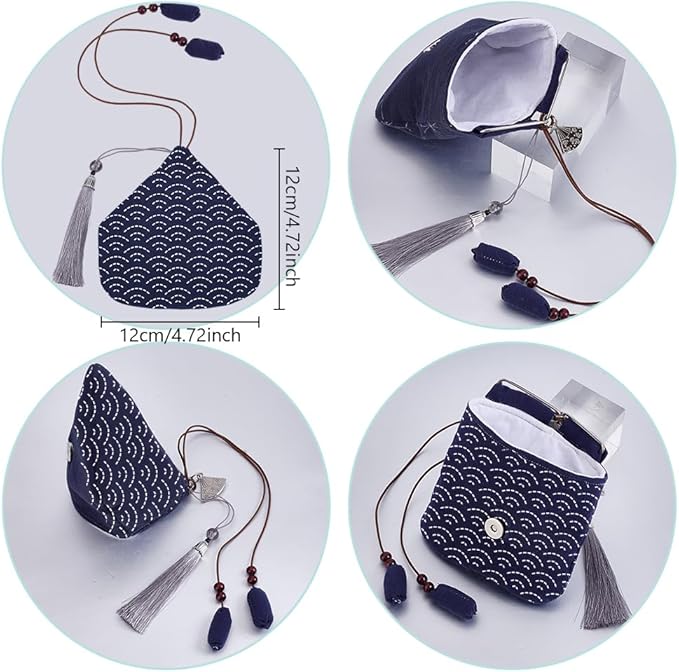 FREEBLOSS Sashiko Coin Purse DIY Kit with Instructions Sashiko Kit for Beginners Japanese Embroidery Bag for Girls Women Gift