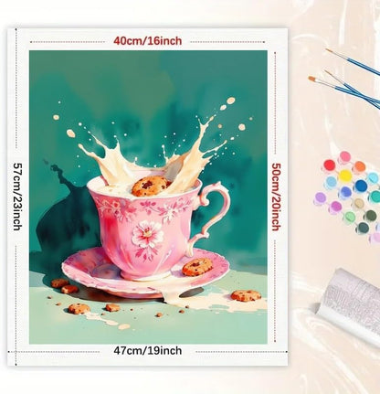 TAOPAOLAB Food & Drink Paint by Numbers Kit for Adults - DIY Milk Splash with Cookies Painting on Canvas 16x20In, Acrylic Paint Set, Suitable for Beginners, Kitchen Art for Home Decoration or Gifts - Image 2