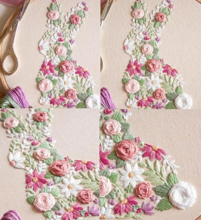 YOUDRN Bunny in Bloom Embroidery Kit for Beginners, Bunny Embroidery - Image 6