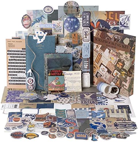 JOYCHOIC Vintage Scrapbooking Supplies Aesthetic Journaling Kit, Scrapbook Papers Quote Stickers TN Notebook Large Collection for Bullet Junk Journal, Planner DIY Arts Craft Collage, Beginners by JOYCHOIC