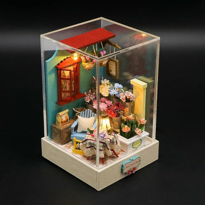 Wizardi Mini House Building Kit - Flower Shop DIY Doll House Kit - Image 2