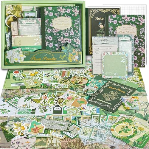 Scrapbooking Supplies Kit, A6 Grid Notebook, Vintage Junk Journaling Kit by Aromoty
