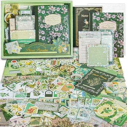 Scrapbooking Supplies Kit, A6 Grid Notebook, Vintage Junk Journaling Kit by Aromoty