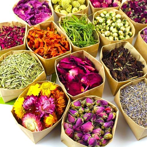 16 Bags Set Dried Flowers Artisan Dried Flower Kit - Candle Making Soap Making DIY Candel Flowers-,Lavender,Roseleaf,Pink Rose,Jasmine,Petal and More - Image 3
