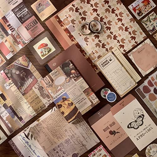 Draupnir Vintage Scrapbook Kit(346pcs), Bullet Junk Journal Kit with Journaling/Scrapbooking Supplies, Stationery, A6 Grid Notebook with Graph Ruled Pages, DIY Gift for Teen Girl Kid Women - Vintage - Image 3