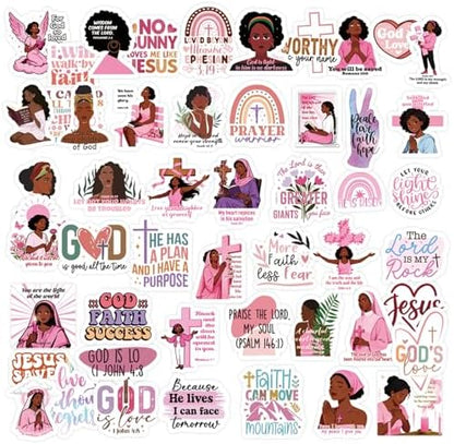 100 Pcs Christian Prayer Board Stickers, Jesus Sticker for Water Bottles Laptop Scrapbook Journaling Planner, Bible Study Vision Board Supplies Christian Easter Gifts - Image 2