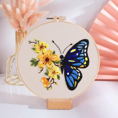GLTAYLMY 3 Pack Embroidery Kits with Butterfly Pattern for Beginner Adults,Cross Stitch Kits with 1 Plastic Embroidery Hoops,Needles and Color Threads,Needlepoint Kit for Adults - Image 5