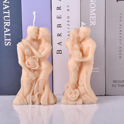 2Pack Loving Portrait Silicone Candle Molds,Embracing Couple Portrait Mold for Candle Craft Making Gift Decoration,Epoxy Resin Wax Mold Silicone Mould