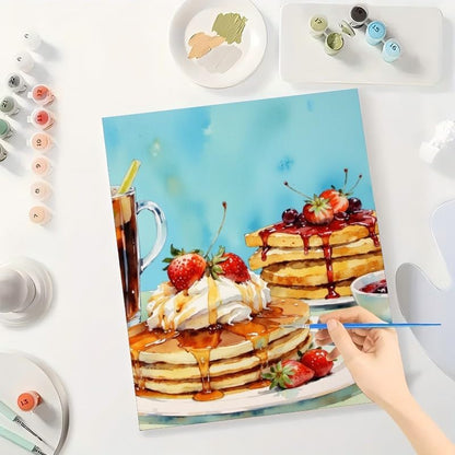 TAOPAOLAB Tasty Dessert Paint by Numbers Kit for Adults - DIY Honey Drizzle Pancake Painting on Canvas 16x20 Inches, Acrylic Paint Set, Suitable for Beginners, Art for Home Decoration or Gifts - Image 3