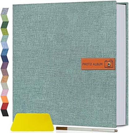 Popotop Large Photo Album Self Adhesive 4x6 5x7 8x10 Scrapbook Album DIY Picture Book,Gifts for Mom,Family Baby and Wedding,with Metal Pen and Plastic Board by Popotop
