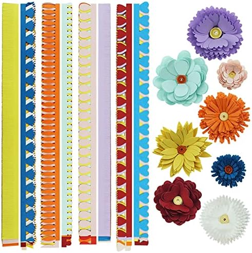 FAZHBARY 20 Inch / 50 CM Quilling Paper Flowers Kit Colorful 8 Different Petal Paper Quilling Strips Bulk for DIY Handmade Art Crafts by FAZHBARY