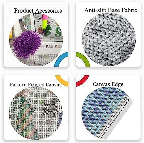 Latch Hook Kits for Adults, Atom DIY Crochet Yarn Rugs Tapestry Hooking Needlework Crafts Arts Kit, Color Preprinted Pattern Embroidery for Home Decor Festival Gift, 20X15inch - Image 3