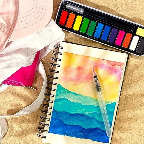 ArtSkills Travel Watercolor Kit, Watercolor Paint Set with Water Brush - Image 6