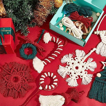 INFUNLY 8 Set DIY Macrame Kits for Adults Beginners Christmas Macrame Hanging Ornament Kit Boho Starters Wall Supplies All in One Macrame Kit with Instructions for DIY Lovers Gifts Home Hanging Decor - Image 2