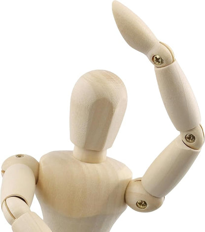 PINGEUI 8 Pack 8 Inch Wooden Artists Model, Wooden Art Figure Model with Stand, Movable Wooden Manikin for Artists, Sketching
