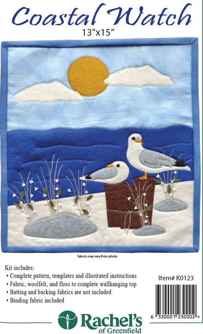 Rachel's Of Greenfield Coastal Watch Beginner Quilting Kit, Quilt Kits with Fabric and Patterns, Finished Size 13" x 15", Instructions and Materials Included - Image 3