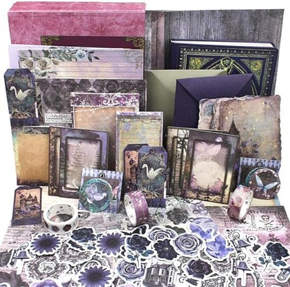 Diuhofart Ultimate Vintage Scrapbook Supplies & Junk Journal Kit - A6 Retro Notebook, Aesthetic Stationery Supplies, Craft Gift Set for Women, Perfect for Journaling & Scrapbooking by Diuhofart