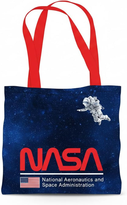 Northcott NASA Logo DIY Canvas Tote Bag Sewing Kit – Space-Themed Fabric Craft Project – Includes 24" x 43" Dark Blue & Red Fabric Panel & Instructions – Create 16" x 15" Handmade Tote Bag