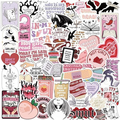 104 PCS Romance Book Stickers for Kindle- Bookish Fantasy Dragon Aesthetic Stickers for Kindle Case, Water Bottle, Scrapbook, Journal - Cute Book Lover Gifts for Adults Teens by JUNKJWBZ%7CPeelStickInspir