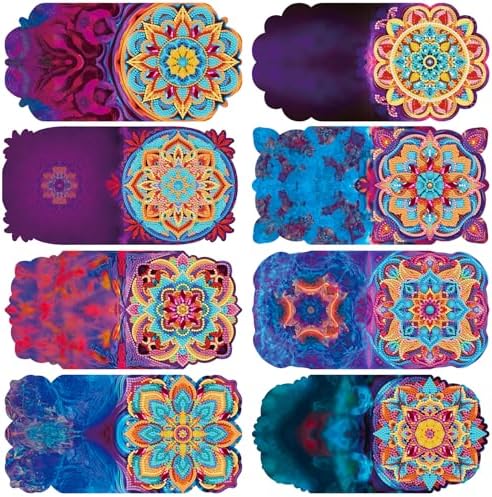 pigpigboss Mandala Diamond Painting Greeting Card Kit, 8 Packs - Image 2