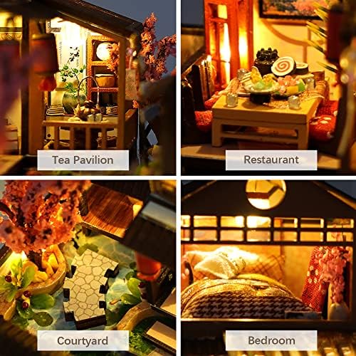 MAGQOO DIY Miniature Dollhouse Kit DIY Miniature House Kit Tiny Mini House Kits with Furniture 1:24 Scale 3D Puzzles(Mini Cherry Garden) - Image 6