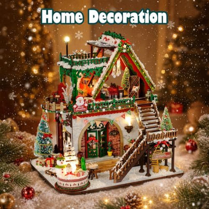 Christmas Miniature House Kit for Adults with Music Box & LED - Image 6