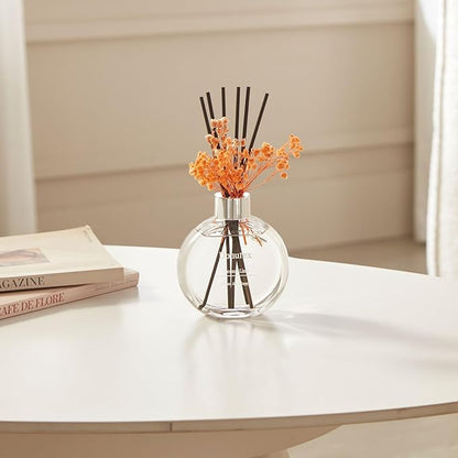 Donurex Flower Reed Diffuser Set 5.07oz Coconut Lime Scent Diffuser with Sticks Home Fragrance Reed Diffuser for Bathroom Shelf Decor