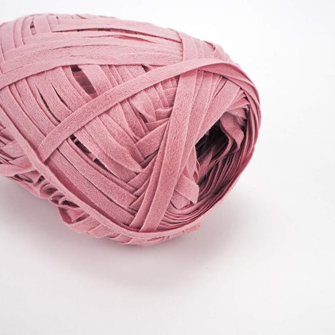 NICEEC 3 Packs Kraft Paper Yarn- Soft Raffia Ribbon Yarn for Crocheting & Knitting, Polyester, DIY Weaving - Total 474yds, 5.3oz - Pink