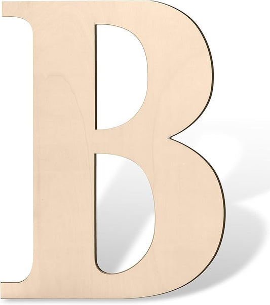 Large Wooden Letters 17 inch, Big Wood Letters for Wall Decor, Giant Wooden Letter B, Unfinished Wood Alphabet Letters for Crafts, Name Sign, Rustic Wedding, Christmas Home Decoration