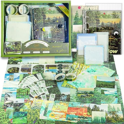 Scrapbooking Supplies Kit, A6 Grid Notebook, Vintage Junk Journaling Kit by Aromoty