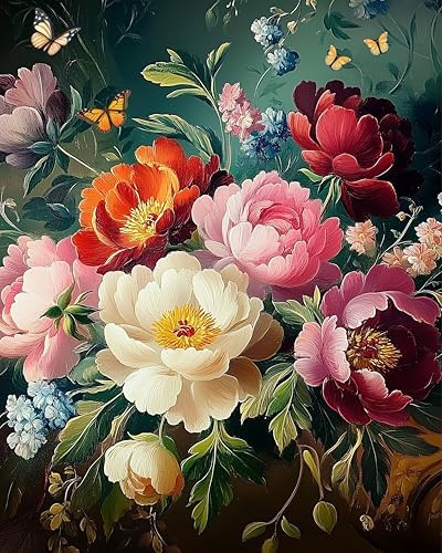 Arttoplus Flowers Paint by Numbers Kit for Adults Beginner 16x20 inch by Arttoplus