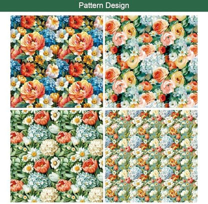 24 Sheets Blooming Flowers Pattern Paper, 6" x 6" Scrapbooking Supplies Decorative Craft Paper for DIY Card Making Photo Album Junk Journal Décor - Image 4