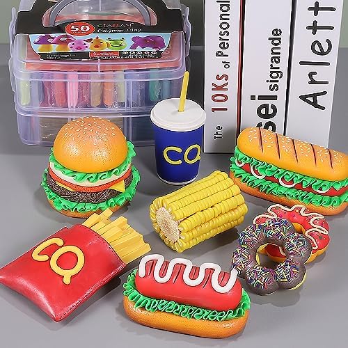 CiaraQ 50-Color Polymer Clay Oven Bake Modeling Kit - Image 6