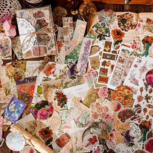Vintage Scrapbooking Supplies Kit 83PCS Vintage Stickers for Journaling by HOMICO
