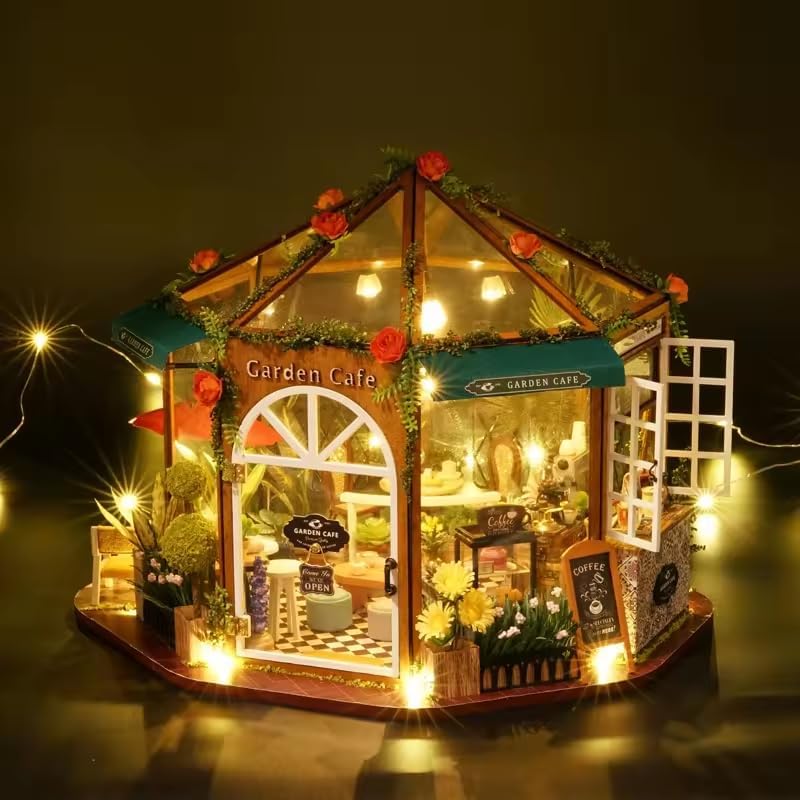 Miniature Wizardi Roombox Kit - Wooden Coffee Shop Dollhouse Kit - Image 6