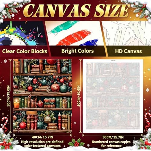 ICYANART Christmas Paint by Numbers Kit for Adults Beginner 16x20Inch - Image 4