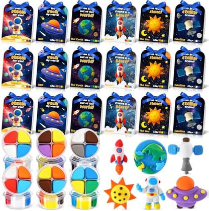 Capoda 18 Sets Outer Space Air Dry Clay Kit for Kids Space Craft Kit Gifts by Capoda