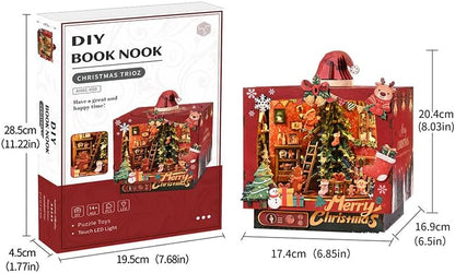 Roroom DIY Miniature House Kit, Christmas Trioz Dollhouse Kit - Image 3