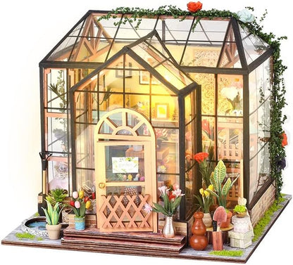 DIY Miniature House Kit, Mini House Building Kit, DIY Book Nook Kit, Tiny Model House for Adults to Build, Beginner 3D Wooden Book Nook, for Family Friends (Garden-B) by JCSY
