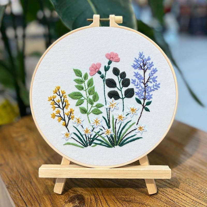 COCOMOX Floral Embroidery Kits for Beginners Adults, Cross Stitch Kits - Image 3