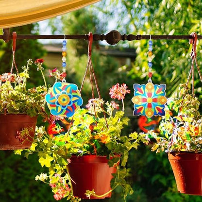Dunzoom 30 Set Mandala Suncatchers Kits Mandala Flower DIY Suncatchers Craft Kits Make Your Own Paint Ornaments for Art Craft Summer Sun Catchers Party Supplies - Image 5