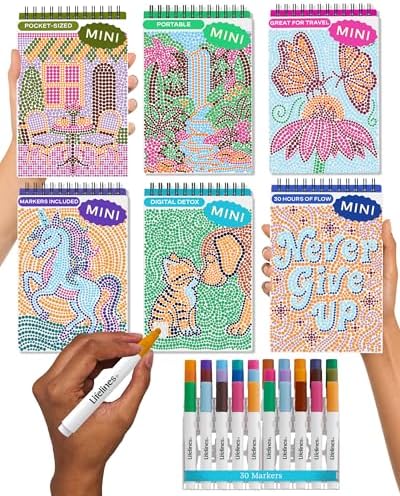 Lifelines FlowArt Mini Activity Pads, 6-Pack, Dot-by-Letter Coloring Books by LifeLines