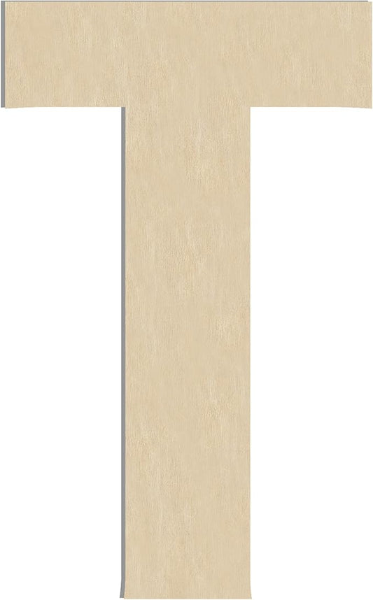 HILAZA 17 Inch Large Wooden Letter T, 1/4 in Thick Big Wood Letter for Wall Decor Crafts