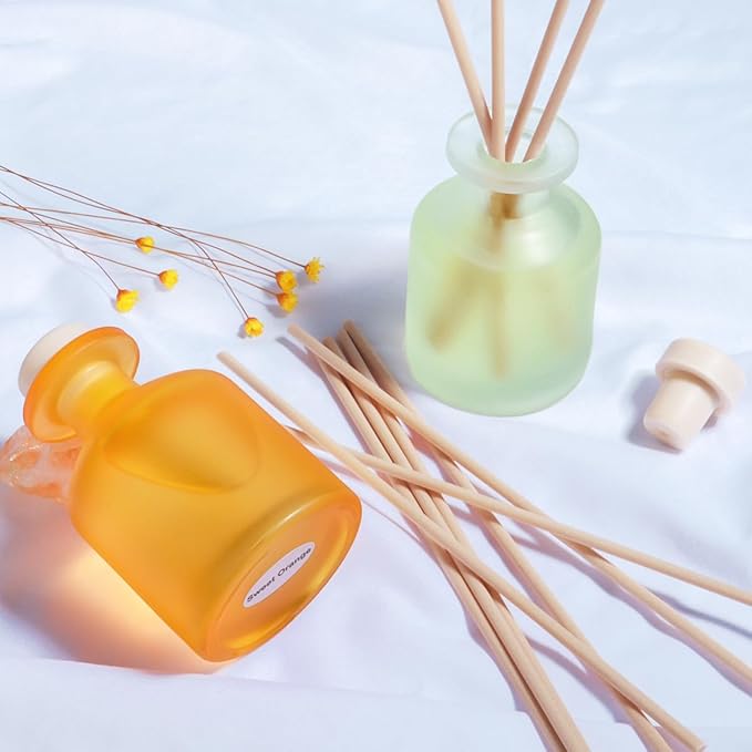 YISOWUH Reed Diffuser - Citrus&Linen 3.38oz (100ml) 2 Pack Essential Oil Reed Diffuser Set with 8 Sticks, Long Lasting Fragrance for Home, Bathroom, Bedroom, Room, Decor