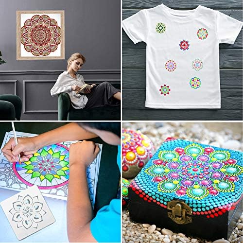 Augshy 58PCS Mandala Dotting Tools Set with a Blue Zipper Waterproof Storage Bag for Painting Rocks - Image 7
