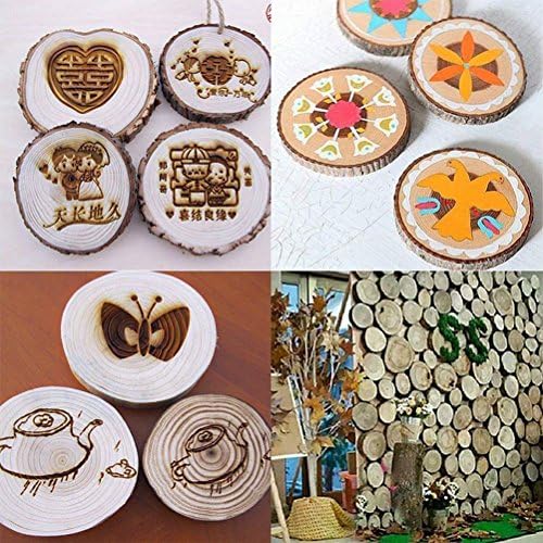 Unfinished Natural Wood Slices 12 Pcs 3.5-4 inch Craft Wood kit Circles Crafts Christmas Ornaments DIY Crafts with Bark for Crafts Rustic Wedding Decoration by William Craft (3.5-4inch) - Image 4