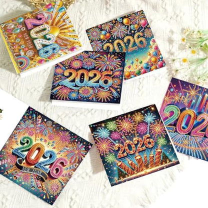 6PCS New Year Diamond Art Painting Greeting Cards Kit with Envelopes - 5D DIY Diamond Art Card Kits for Adults - Handcrafted Postcards for Birthday & Holiday - Image 7